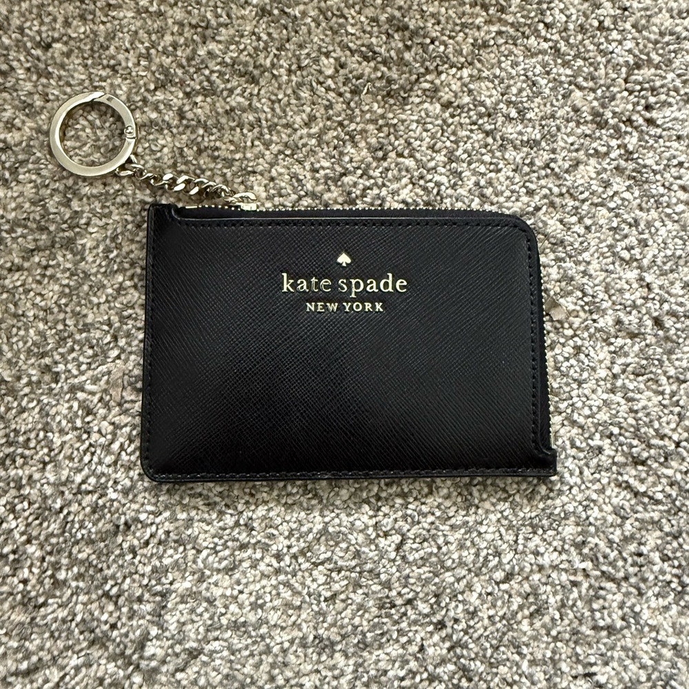 Kate Spade Black Card Holder with Keychain